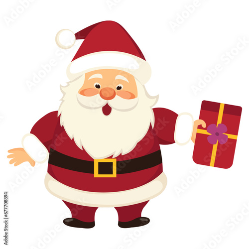 cute santa clause character vector illustration isolated white background