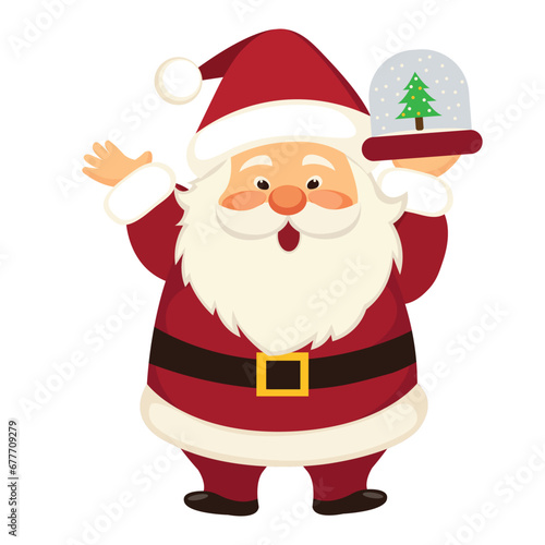 cute santa clause character vector illustration isolated white background © Vampstudio
