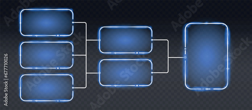 This vector graphic illustration depicts an abstract and modern design created in a neon style. In the picture you can see the geometric shapes and lines that make up the night environment.