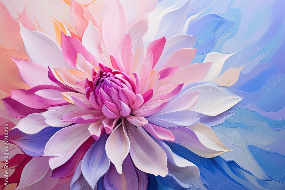 Vibrant and Serene Pink Flower in Abstract Art Vibrant and Serene Pink Flower in Abstract Art