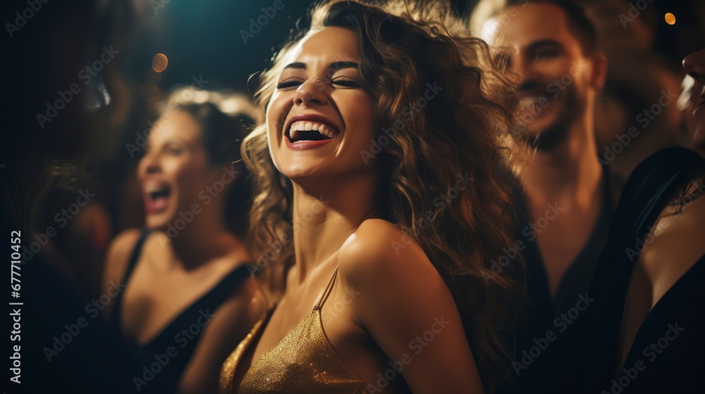 Cheerful girl at a concert