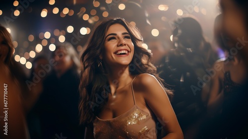 Cheerful girl at a concert