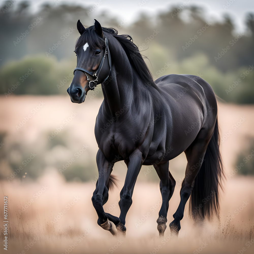 Black Horse in a Field Black Horse in a Field