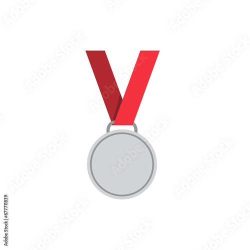 Medal icon with red ribbon tranperant background
 photo