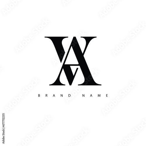 Logo monogram initial letter VA luxury