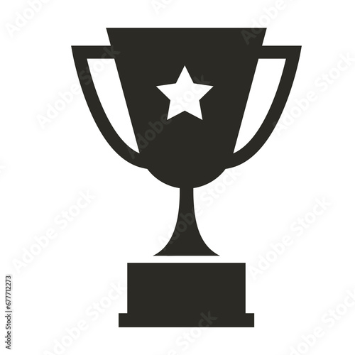 black trophy icon flat design