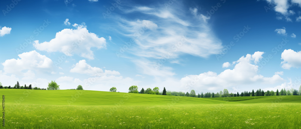 grass green lawn in nature panorama
