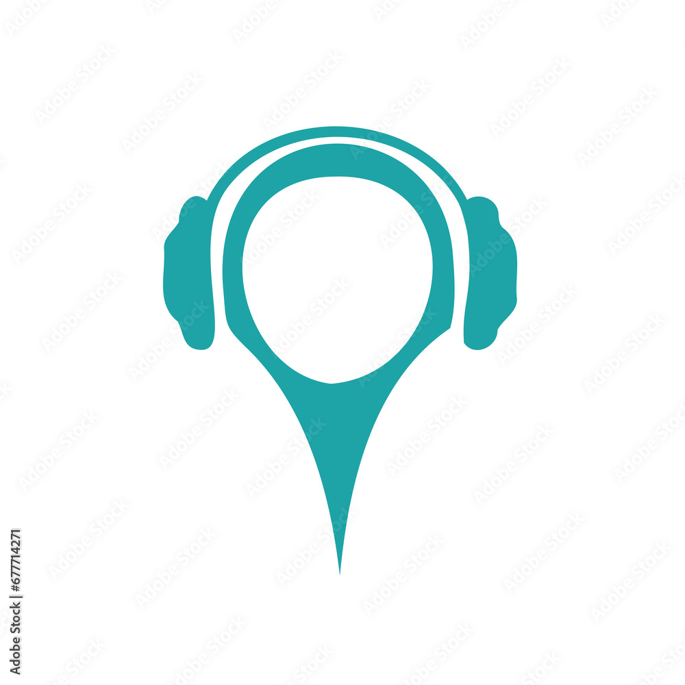 vector logo design of headphones to hear music sound vector logo design of headphones to hear music sound