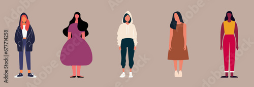 Minimalistic Illustrations of Faceless Fashion Women: Vector Graphics Bundle