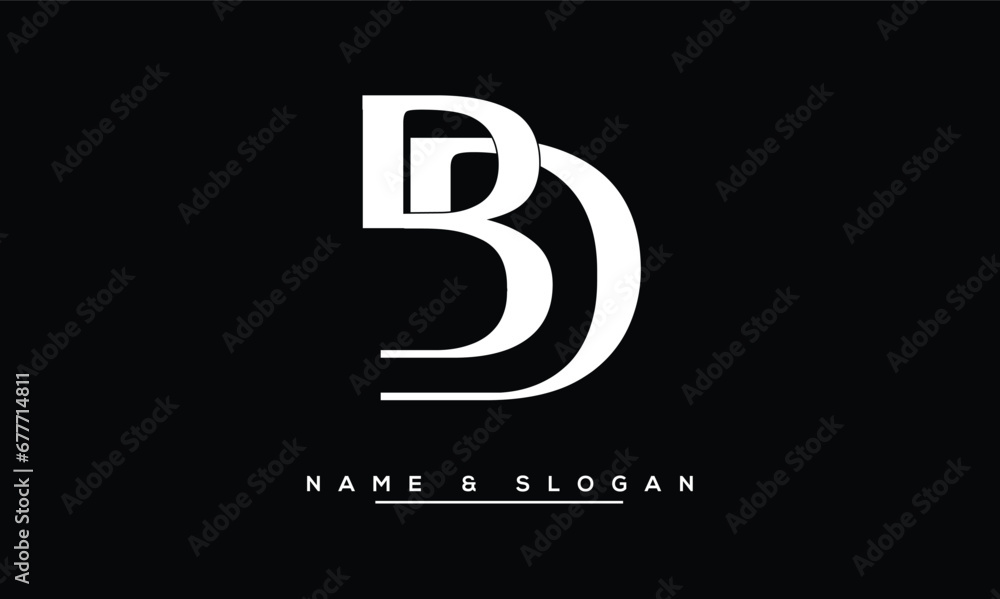 DB,  BD,  D,  B  Abstract  Letters  Logo  Monogram