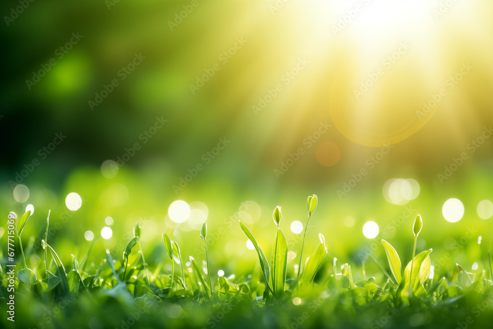 natural background with young juicy green grass