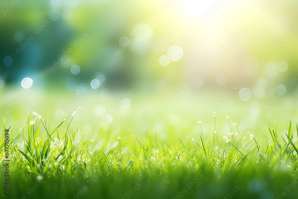 Fototapeta premium natural background with young juicy green grass