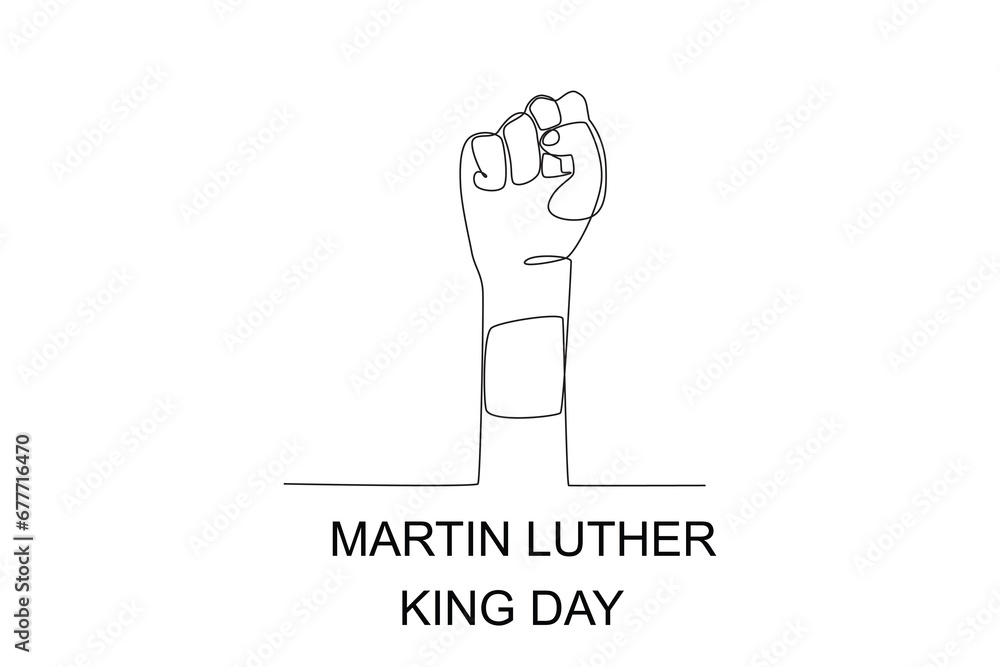 Martin Luther King poster. Martin Luther King Day one-line drawing Martin Luther King poster. Martin Luther King Day one-line drawing
