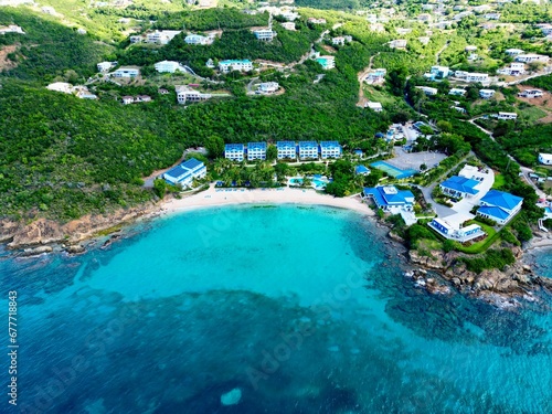 A breathtaking coastal area with cool, blue water along the St. Thomas US Virgin Islands