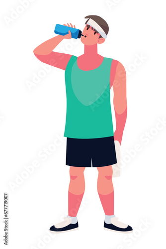 fitness man with water bottle