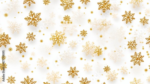 Wallpaper Mural Golden snowflakes on a seamless white background. Torontodigital.ca