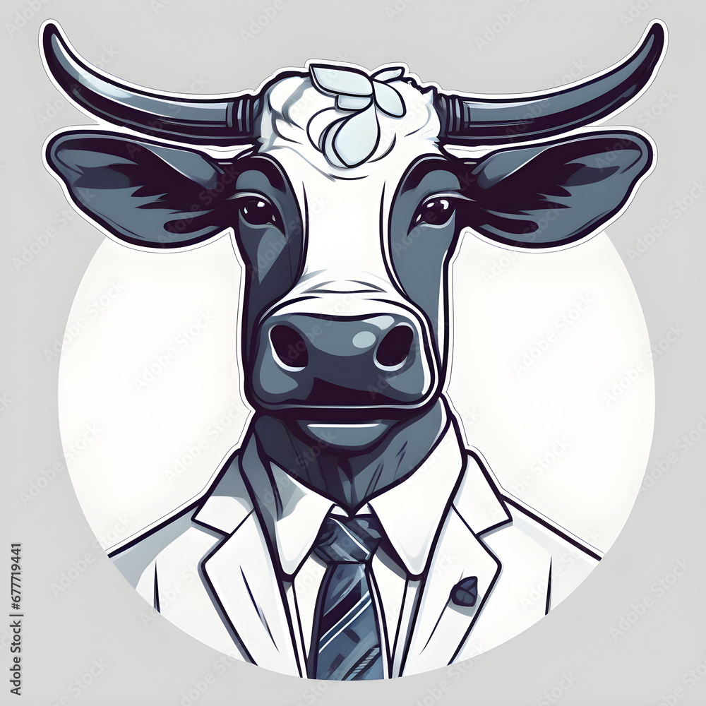 Obraz premium A fashion portrait of an anthropomorphic animal with an elegant modern suit and a nice tie was taken in a human form -Generative AI