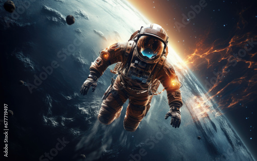 Astronaut in outer space © Ruslan Gilmanshin