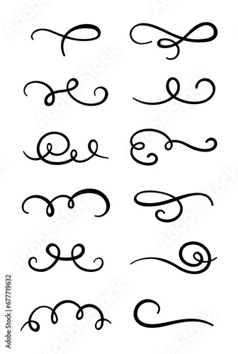 Calligraphic swirl flourish