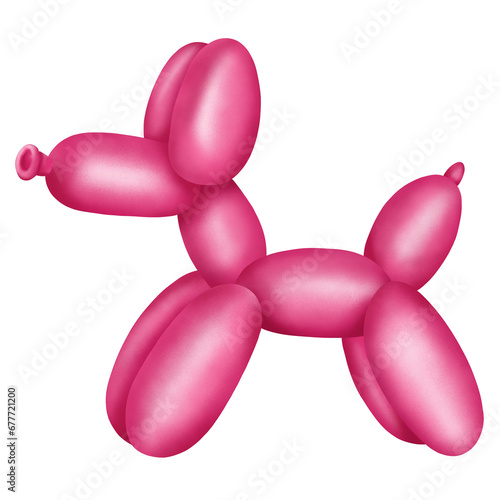 the balloon dog in dark pink