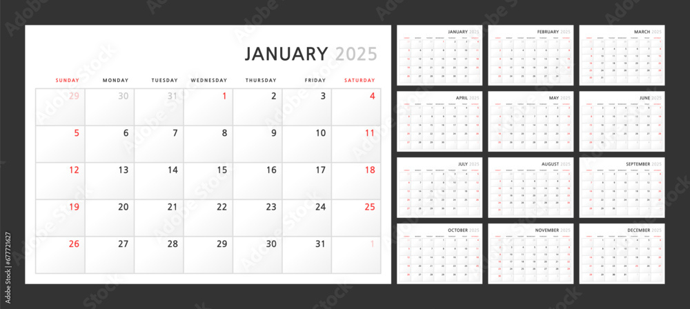 Photo & Art Print Wall quarterly calendar template for 2025 in a classic minimalist style, Ayvengo photo-art-print-wall-quarterly-calendar-template-for-2025-in-a-classic-minimalist-style-ayvengo