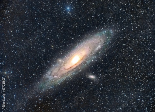 Andromeda galaxy surrounded by stars