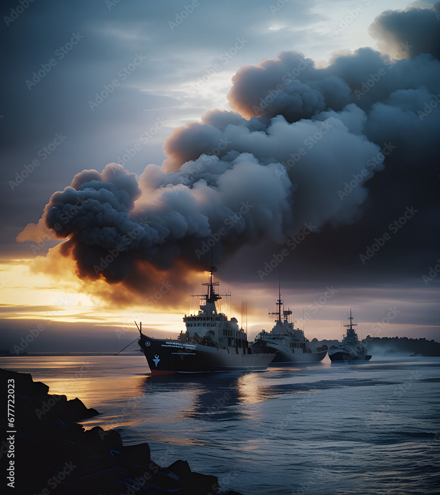 Generic World War 1-like Naval Scene Generic World War 1-like Naval Scene
