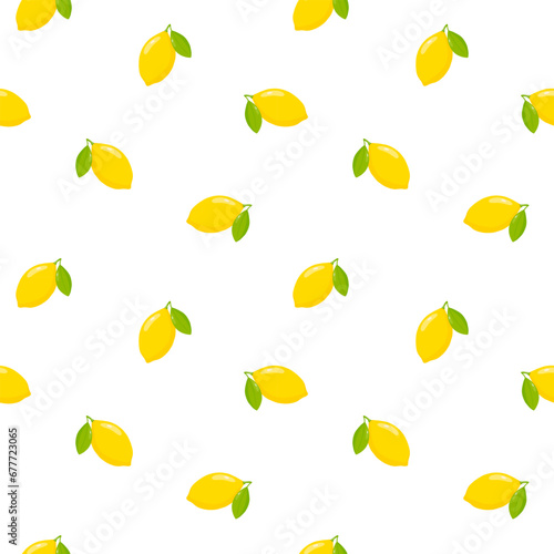 Lemon vector seamless pattern, background, wallpaper, print, textile, fabric, wrapping paper, packaging design