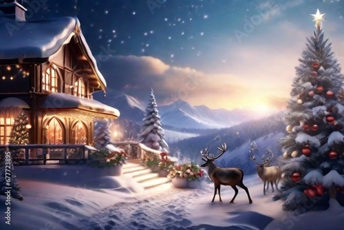  Christmas joy Christmas decorations creates a warm and enchanting atmosphere, capturing all the magic of Christmas AI, Generative 