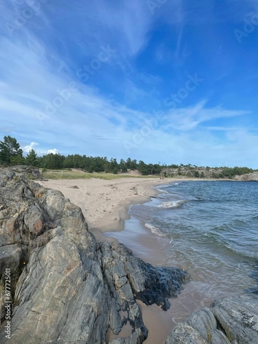 Canvas Print Vertical shot of the Uto island in the southern archipelago of Stockholm against