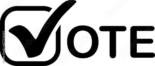Vote. Election sign. Vote check mark logo. Campaign symbols. Editable color photo