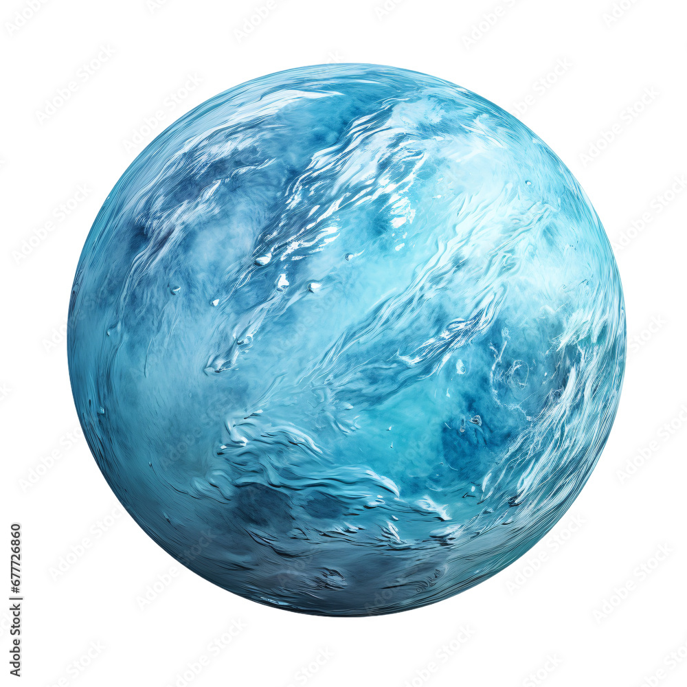 Neptune planet isolated on a transparent background, a 3d render of a big blue planet PNG - obrazy, fototapety, plakaty 