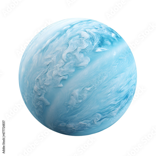 Neptune planet isolated on a transparent background, a 3d render of a big blue planet PNG