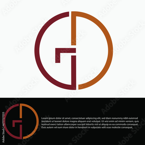 GD Letter Initial Logo Design Template Vector Illustration