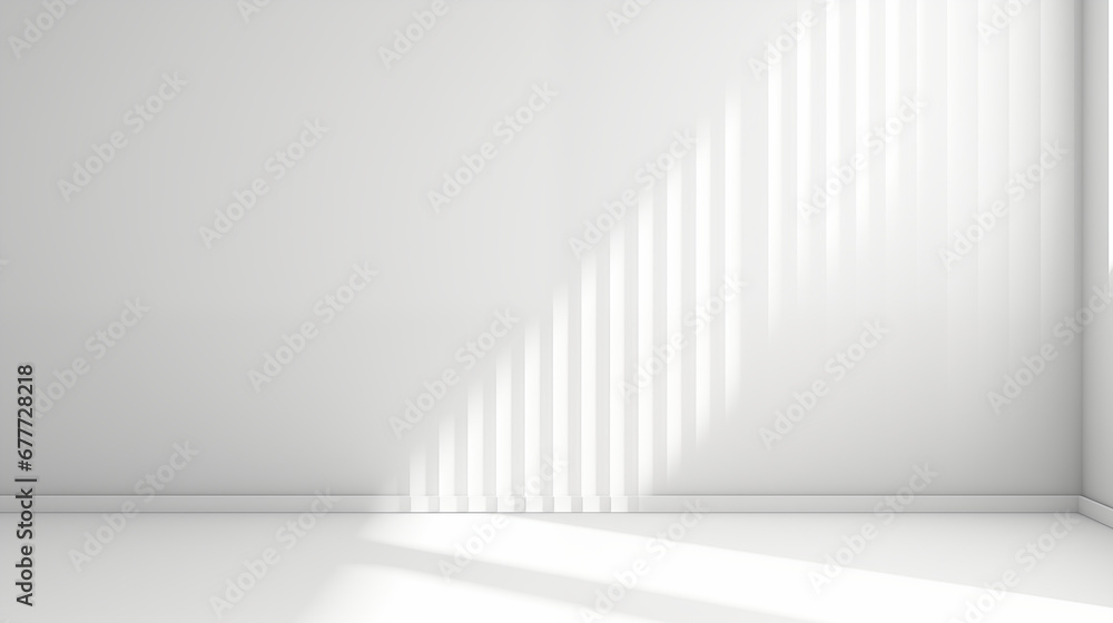 Minimal abstract light white background for product presentation. Shadow and light from windows Minimal abstract light white background for product presentation. Shadow and light from windows