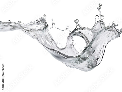 Clean water splash isolated in white background, transparent, generative AI.