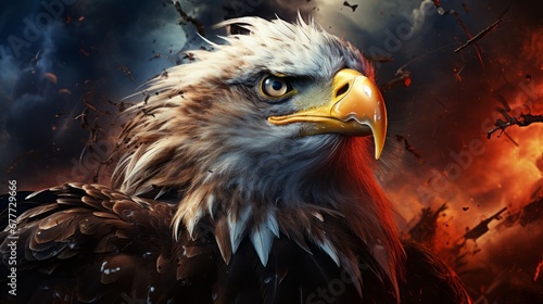 Combining elements of the flag with the bald eagle, America's national bird, symbolises freedom and strength. photo