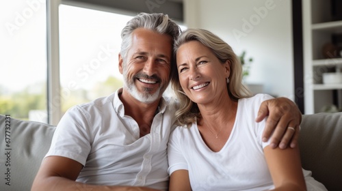 Old senior retired couple enjoy talking conversation together on sofa with happiness laugh smile and joyful at home,asian old mature adult stay home quarantine period concept 