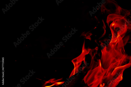 Background of the flame in the oven. Overlay layer. Tongues of fire in a fireplace.