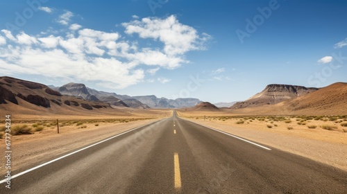 Empty Road with a Clear Sky Landscape Photography