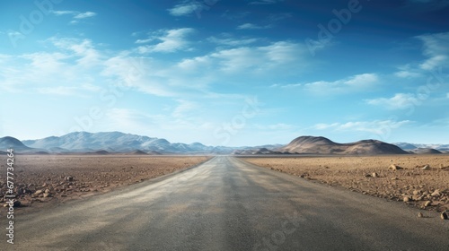 Empty Road with a Clear Sky Landscape Photography © Fadil