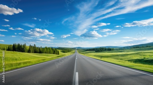 Empty Road with Clear Sky Landscape Photography © Fadil