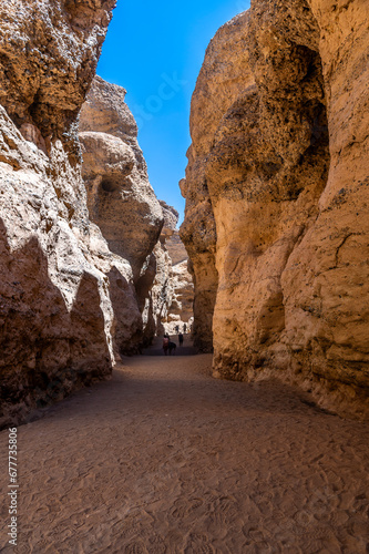 A view along the sandy floor of the Sesreim Canyon, Namibia in the dry season