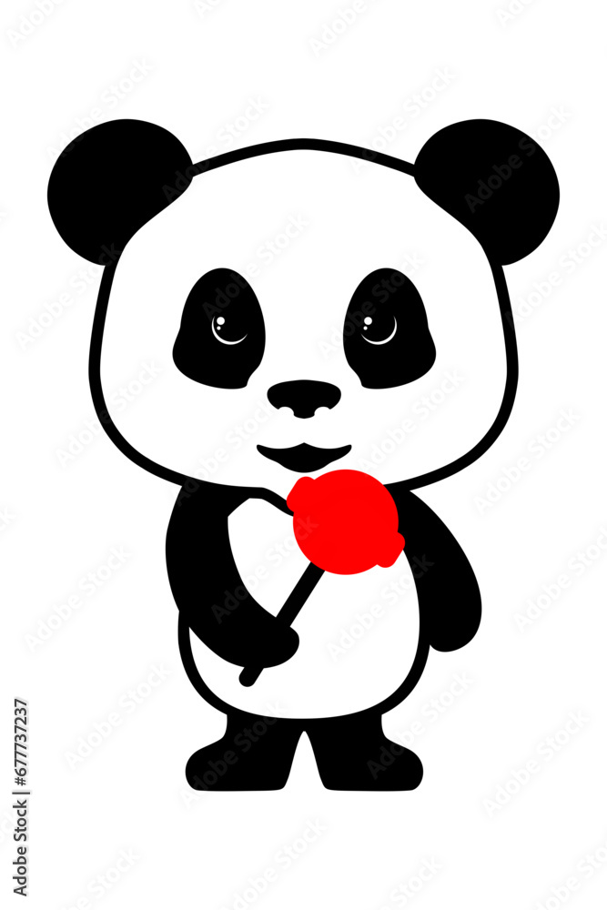 Baby panda with candy Baby panda with candy
