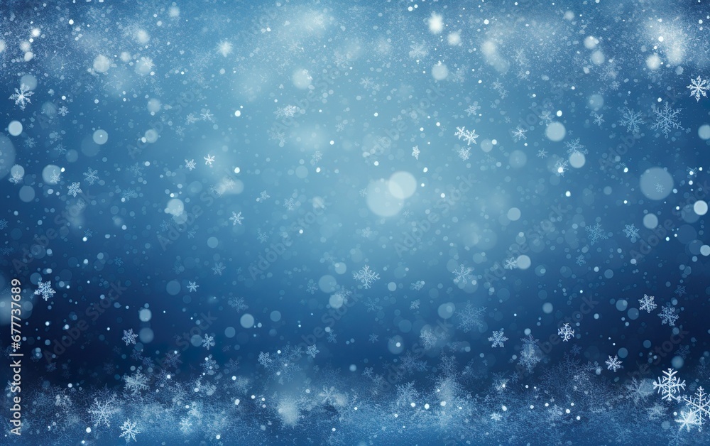 Fototapeta premium Christmas blue background with snow