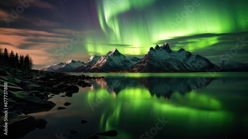 Aurora in the Night Sky Landscape Photography © Fadil