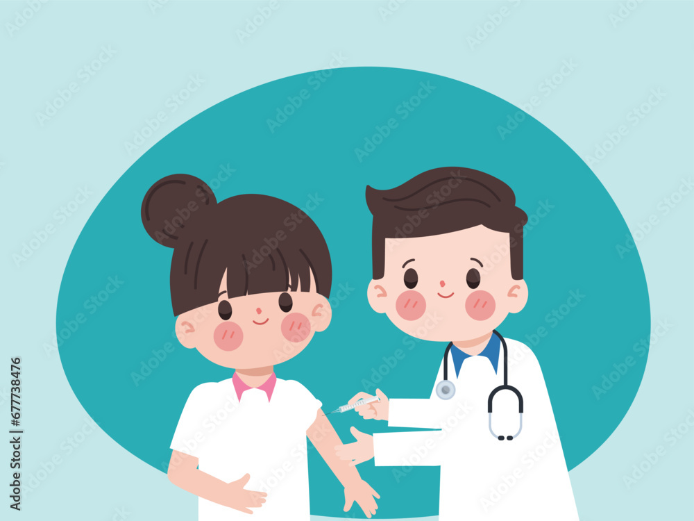 Doctor giving a young woman a vaccination. Virus protection. Doctor giving a young woman a vaccination. Virus protection.