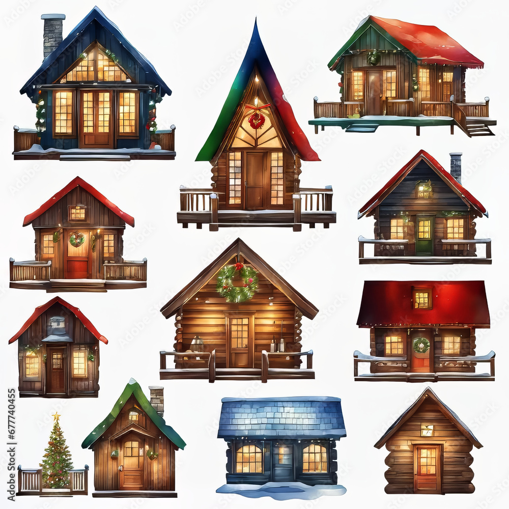 weihnachtliche Hütten, generated image