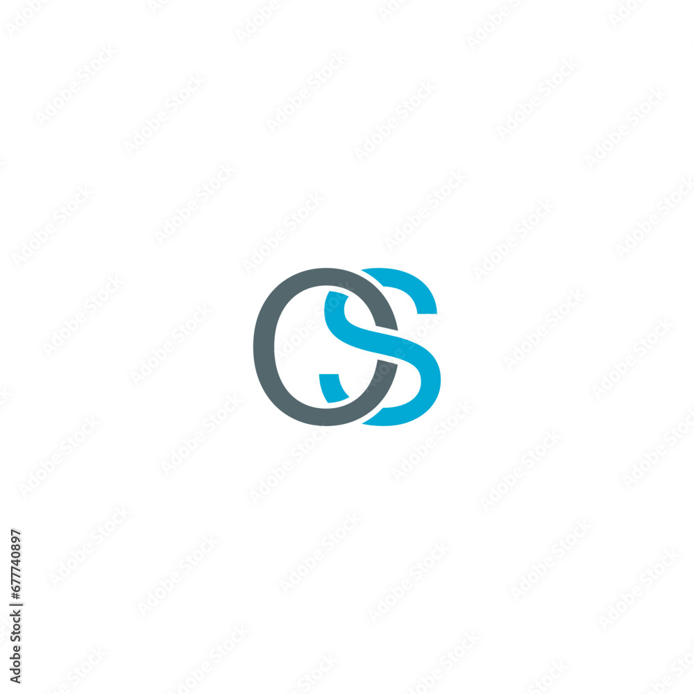 Letter OS logo isolated on white background Letter OS logo isolated on white background