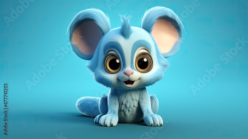 cute blue  cartoon character
